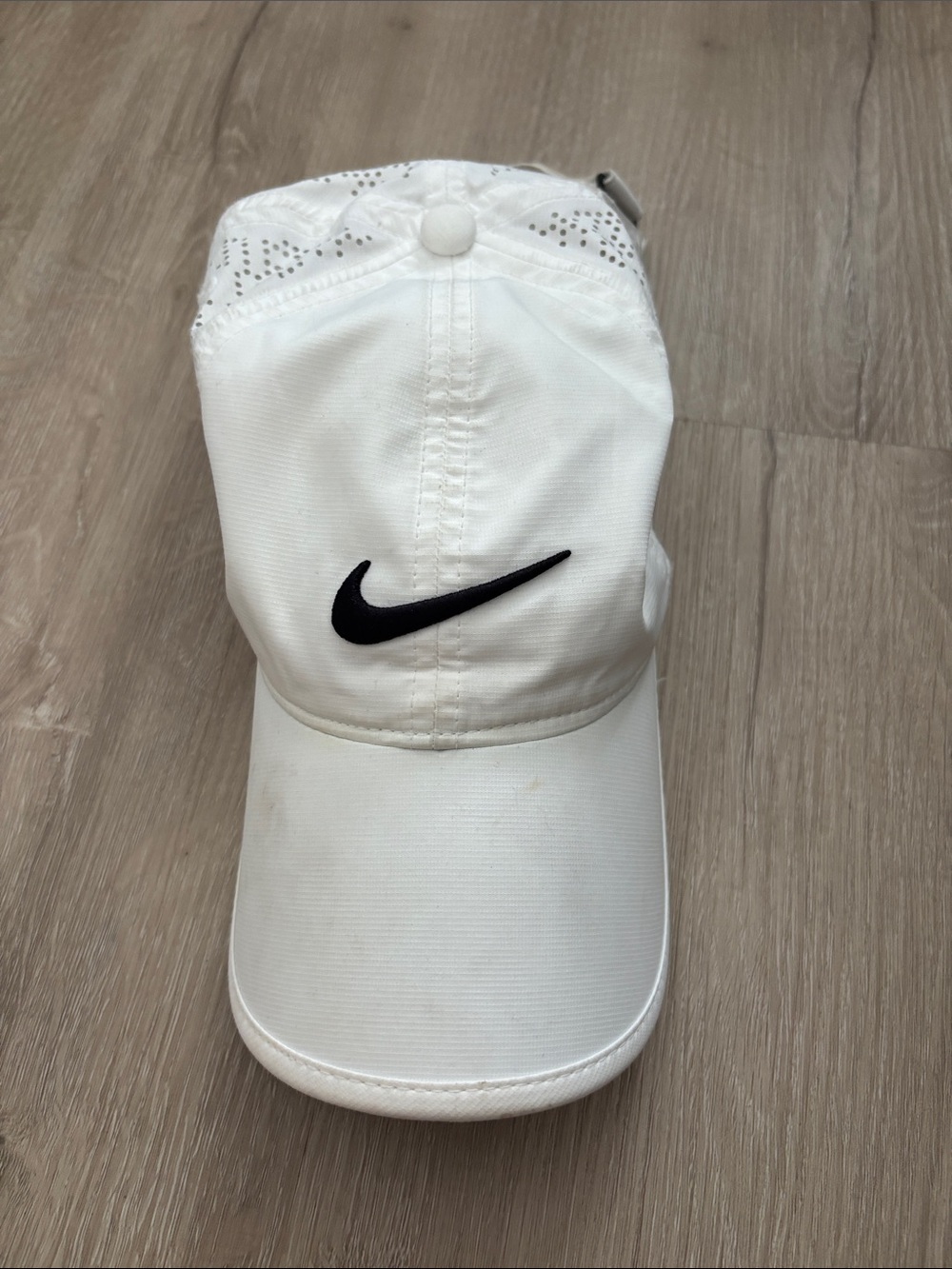 Nike White Cap with Black Swoosh Hat